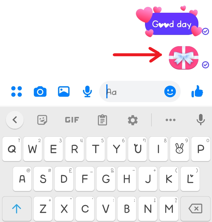 how to send gift message on messenger